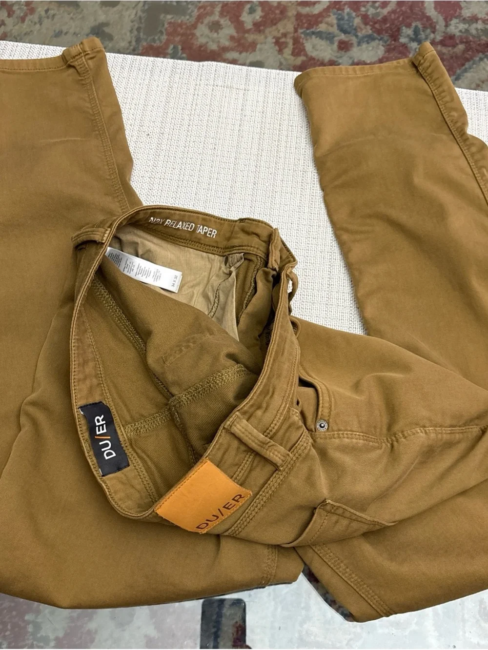 DU/ER Men's Slim Chinos in Caramel Tan